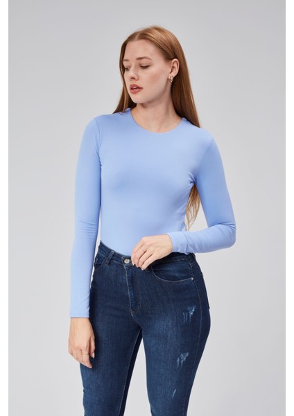 Bebe Mavi Astarlı Uzun Kollu Çıtçıtlı Body fiyatları