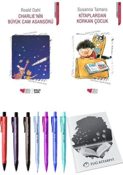 Kitaplardan Korkan Çocuk ve Charlie'nin Büyük Cam Asansörü 2'li Set + Hediyeli