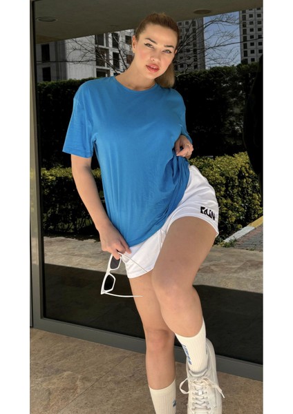 Kadın Baskısız Basic Pamuklu Oversize T-Shirt fiyatları