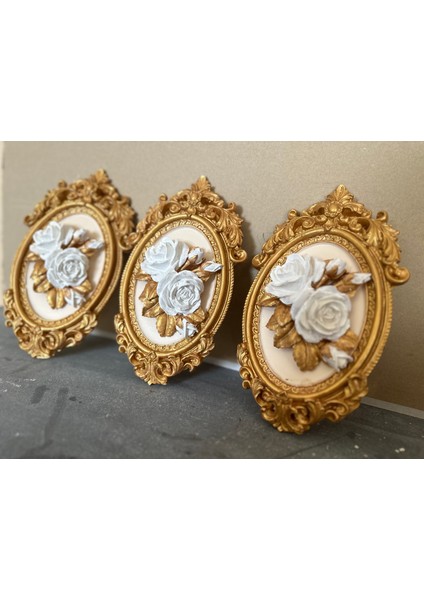 Dekoratif Duvar Tablosu 3 Lü Set , Gül Detaylı Tablo fiyatları