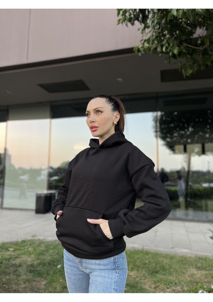 Kapüşonlu Içi Polarlı Unisex Hoodie Kadın Erkek Pamuklu Basic Kapüşonlu Sweatshirt Rahat Kalıp modelleri
