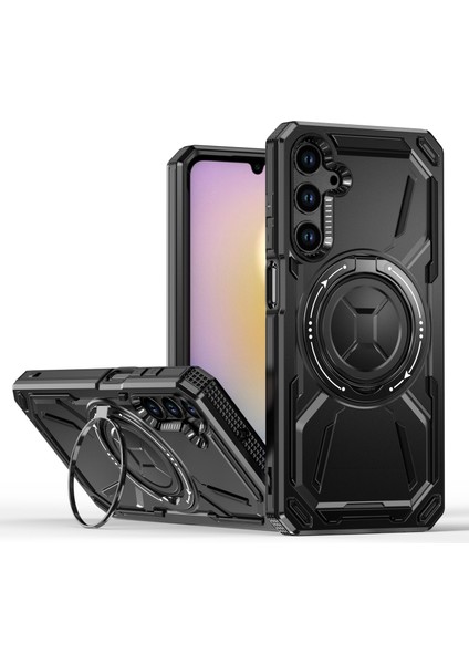 Samsung Galaxy S23 Fe Uyumlu Magsafe Mıknatıslı Stand Özellikli Kamera ve Lens Korumalı Kapak