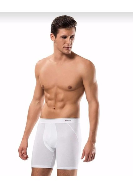 1470 Erkek Likralı Uzun Boxer Tekli