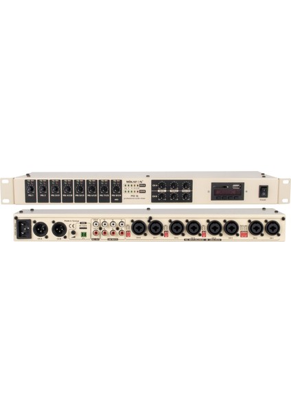 MX16 16 Kanal 2-Zone 1u Rack Tipi Ses Mikseri, 8 Mikrofon 3 Stereo