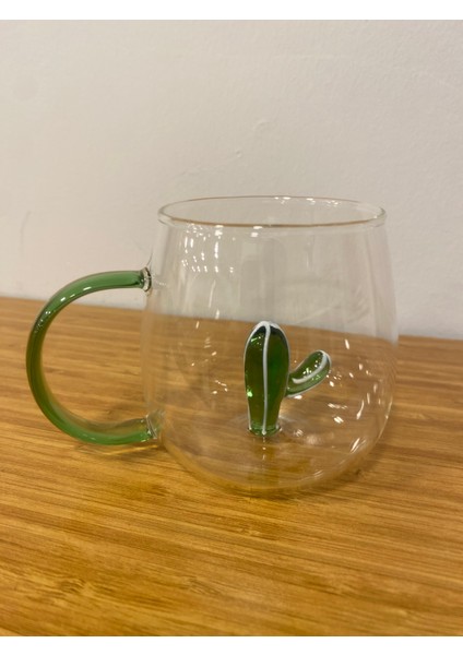 Kupa Cam Bardak Içi Cam Figürlü Yeşil Kaktüs indirimleri