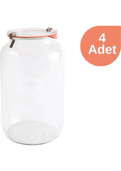 3000 ml Silindir Cam Kavanoz (4 Adet)