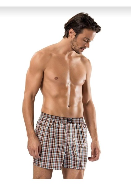 1440 Erkek Desenli Poplin Boxer 6 Adet