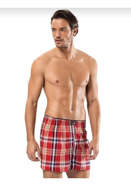 1440 Erkek Desenli Poplin Boxer 6 Adet