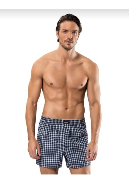 1440 Erkek Desenli Poplin Boxer 6 Adet