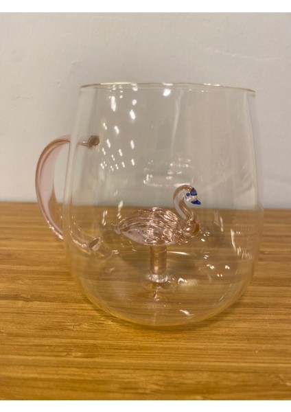 Kupa Cam Bardak Içi Cam Figürlü Pembe Flomingo fırsatları