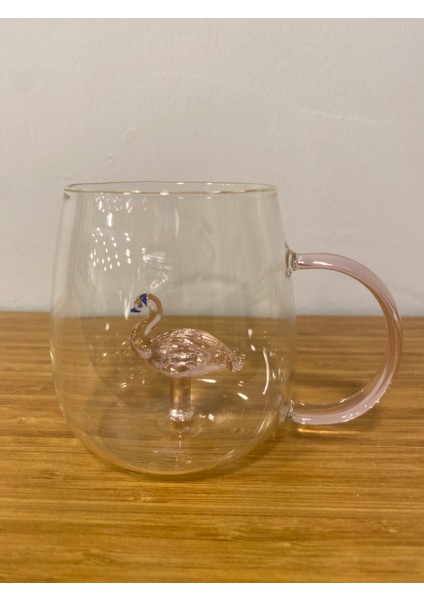 Kupa Cam Bardak Içi Cam Figürlü Pembe Flomingo indirimleri