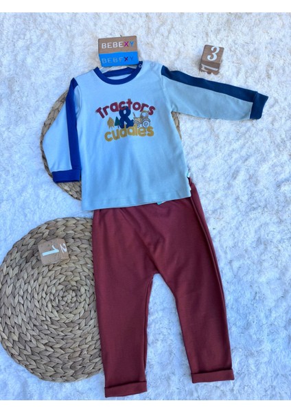 Tractors Baskılı Alt Üst Bebek Takım Bordo fiyatları