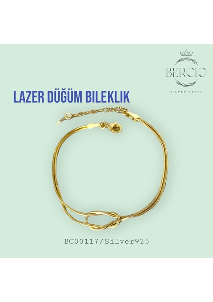 925 Ayar Gümüş Lazer Düğüm Bileklik