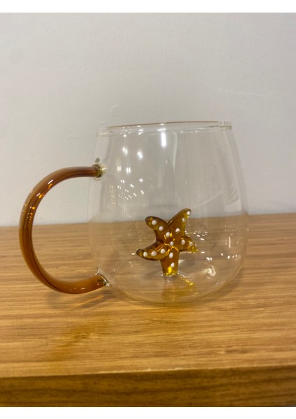 Kupa Cam Bardak Içi Cam Figürlü Deniz Yıldızı