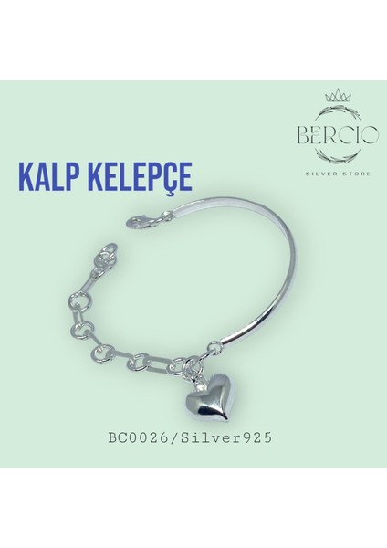 925 Ayar Gümüş Kalp Kelepçe Gold