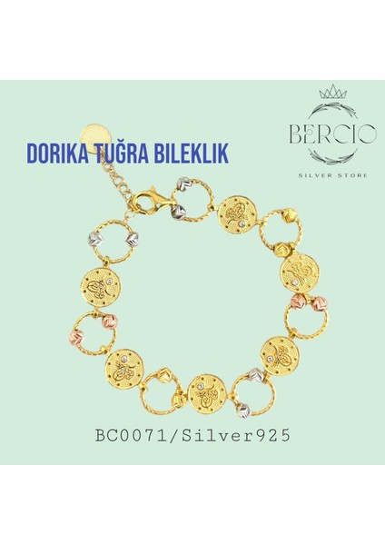 925 Ayar Gümüş Dorika Tuğra Bileklik