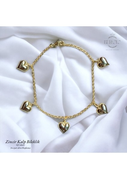 925 Ayar Gümüş Sallanan Kalp Bileklik fırsatları