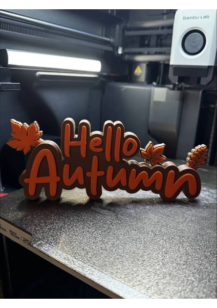 Hello Autumn Sign - Merhaba Sonbahar Dekor Tabela - Dekoratif