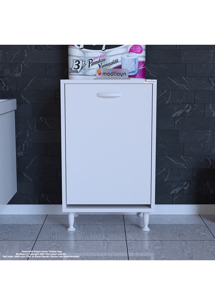 SÖKE 45 x 75 x 32,5 cm 1 Göz Sepetli kirli çamaşır banyo dolabı piratik çok foksiyonlu düzenleyici dolap