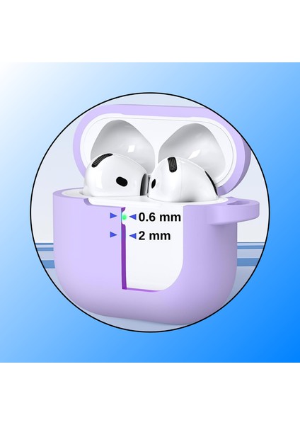 4. Nesil Uyumlu Lila Premium Silikon High Quality Kulaklık Kılıfı - 2 mm Kalınlık