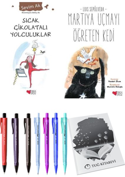 Martıya Uçmayı Öğreten Kedi ve Sıcak Çikolatalı Yolculuklar 2'li Set + Hediyeli