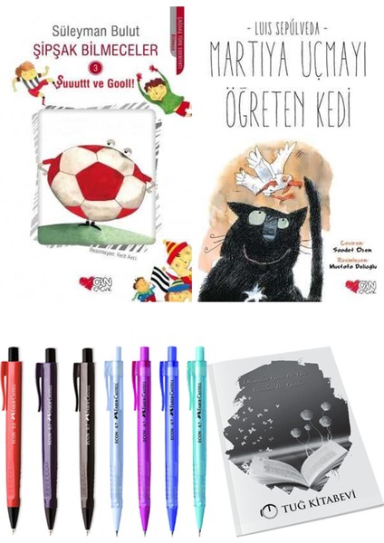 Martıya Uçmayı Öğreten Kedi ve Şipşak Bilmeceler 3 2'li Set + Hediyeli