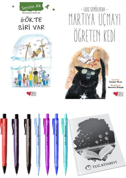 Martıya Uçmayı Öğreten Kedi ve Gökte Biri Var 2'li Set + Hediyeli