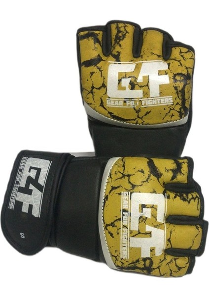 G4F Mma Gloves Gerçek Deri Eldiven Sarı/siyah GF030 M Beden