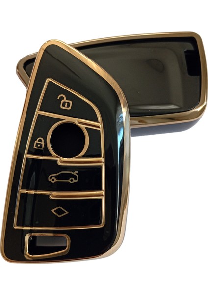 Bmw F G Serisi Fem Smart Anahtar Kumanda Kılıfı Oto Anahtarlık Siyah Gold