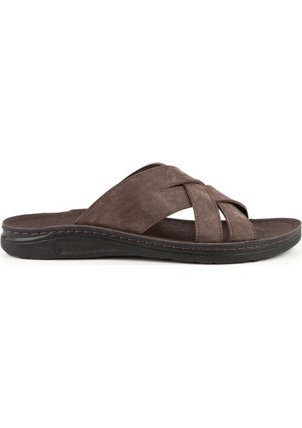 Tiger Anatomik Taban Dört Mevsim Erkek Terlik - Kahverengi - 45