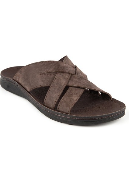 Tiger Anatomik Taban Dört Mevsim Erkek Terlik - Kahverengi - 45 modelleri