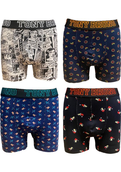 4'lü Erkek Preimum Desenli Boxer (Paket 1)