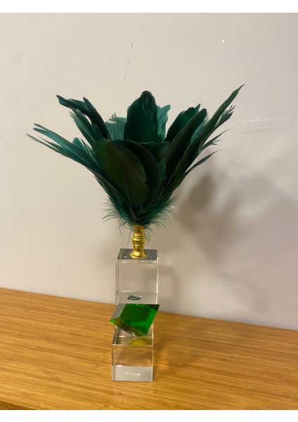 Dekoratif Kristal Sülün Tüy Yeşil modelleri