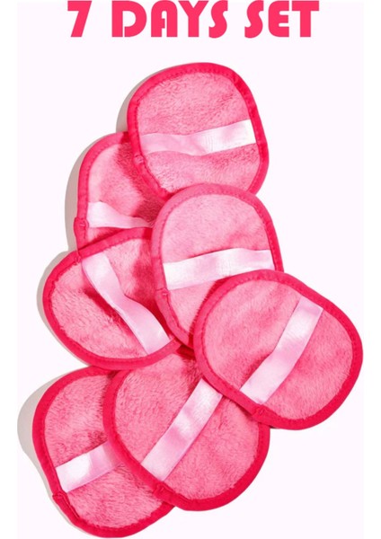 Makyaj ve Yüz Temizleyici - Sadece Su Ile Makyaj Temizleme - Pink Ped -7li Pembe Ped Set