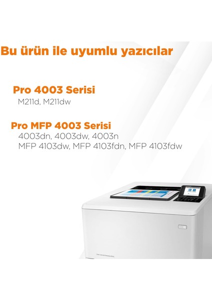 Hp Laserjet Pro Mfp 4103FDW Muadil Toner Çipli 4'lü Avantaj Paket modelleri