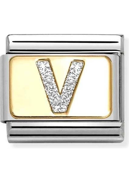 Composable Classic Glıtter Letter Steel, Enamel And 18K Gold V Renkli