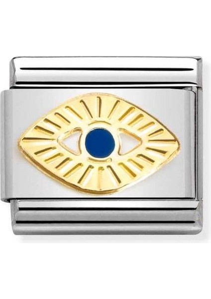 Composable Klasik Semboller Çelik, Emaye ve 18K Altın -65_DIAMOND Kaplı Tanrı Gözü- Renkli