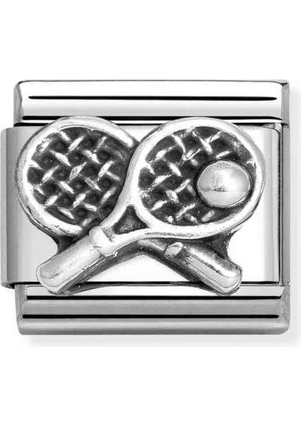 Composable Classic Oxıdızed Symbols In St,steel And 925 Sterling Silver Tennis Racket Renkli fiyatları