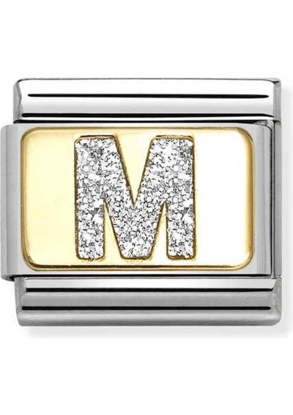 Composable Classic Glıtter Letter Steel, Enamel And 18K Gold M Renkli