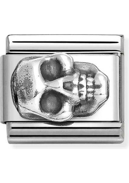 Composable Classic Oxıdızed Symbols In St,steel And 925 Sterling Silver Skull Renkli
