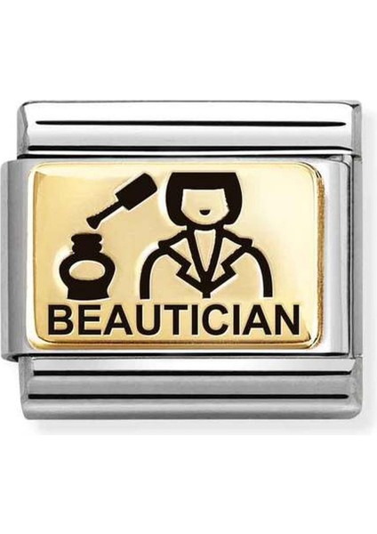 Composable Classic Plates (Ic) In Steel And 18K Gold Beautician Renkli