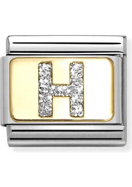 Composable Classic Glıtter Letter Steel, Enamel And 18K Gold H Renkli