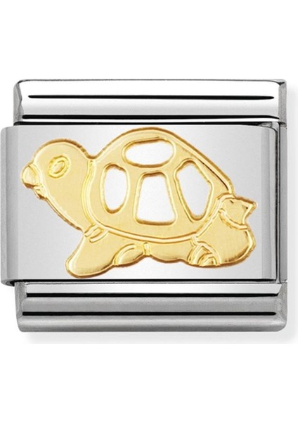 Composable Classic Anımals (Earth) In Stainless Steel With 18K Gold (17_TORTOISE) Renkli
