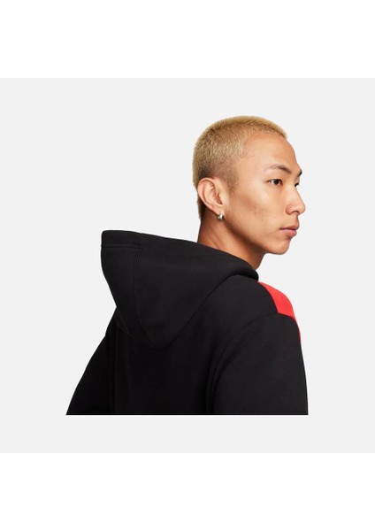 Sportswear Swoosh Air Graphic Fleece Pullover Hoodie Erkek Siyah Polarlı Kapüşonlu Sweatshirt FV0167 fırsatları