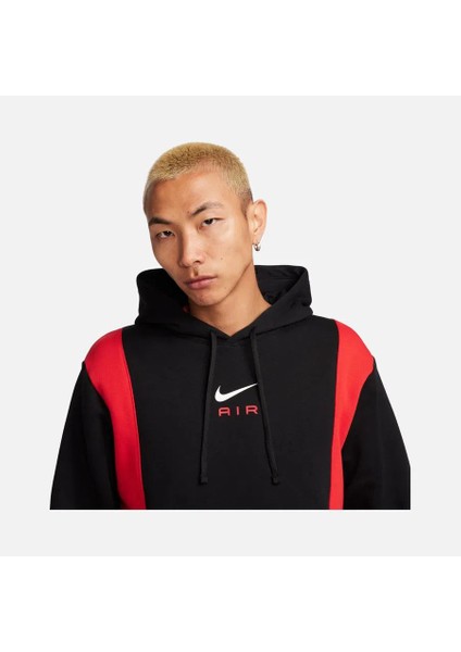 Sportswear Swoosh Air Graphic Fleece Pullover Hoodie Erkek Siyah Polarlı Kapüşonlu Sweatshirt FV0167 indirimleri