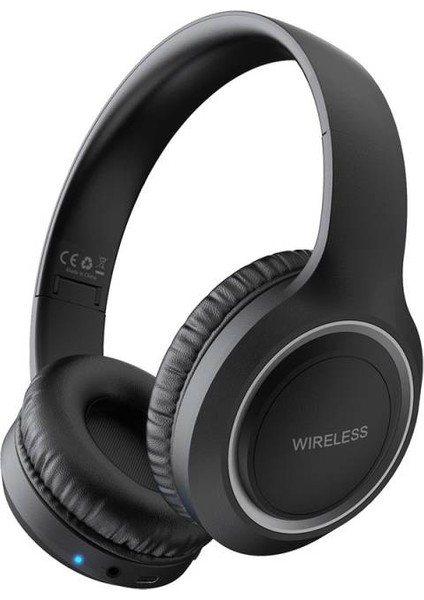 Yüksesk Bass ve Yükses Ses Kalitesi Özellikli Ayarlanabilir Ölçülü ve Katlanabilir Uıd-10 Kafa Üstü Bluetooth Kulaklık Siyah