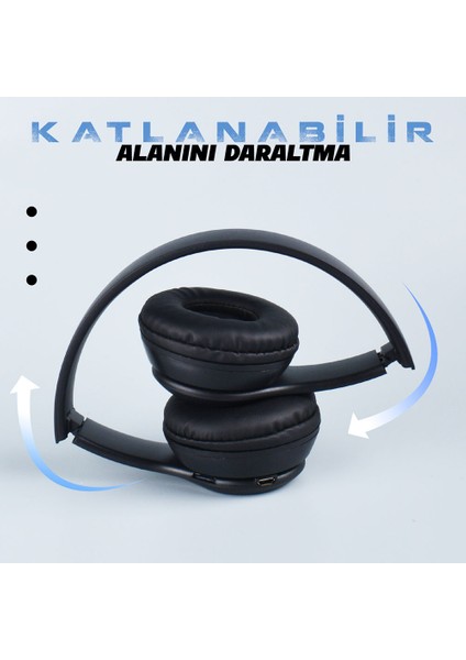 Güçlü Ses Özelliği Ayarlanabilir ve Katlanabilir Kulak Üstü ST95 Bluetooth Kulaklık