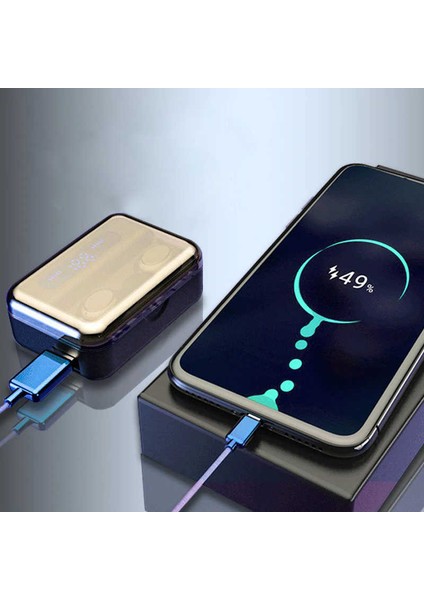 Technoguru Powerbank ÖZELLIKLI(2200MAH) Ergonomik BTK-ZR53 Bluetooth Kulaklık Siyah
