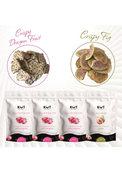 Dondurularak Kurutulmuş Meyve Cipsi (Freeze Dried) 3xejder Meyvesi + 1xincir