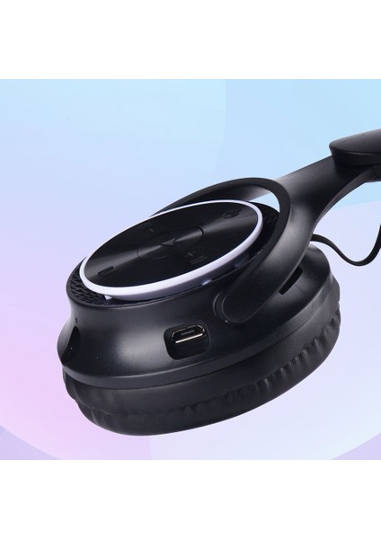 M6 Pro Cat Rgb LED Işıklı Ayarlanabilir ve Katlanabilir Kulak Üstü Bluetooth Kulaklık